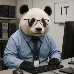 vytvoř kancelářskou pandu z oddělení IT