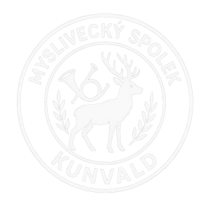 Vytvoř jednoduché bílé kruhové logo pro Myslivecký spolek Kunvald
