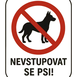 jednoduchy znak v internaciaonalnim jazyce: Nevstupovat psi!