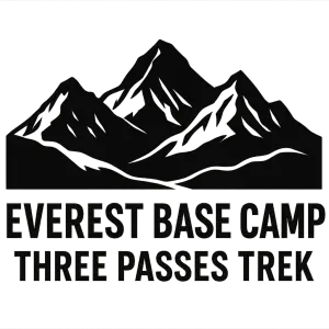 siluetu hor Kong mala,Cho la,Ren jo laNad siluetu napsat nápis velkými písmeny Everest base camp three passes trek