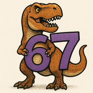 T rex který dělá 67