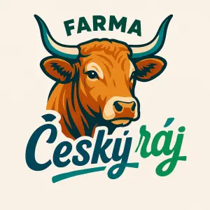 Chci udělat moderní nápaditý nápis Farma Český ráj s Aubrac krávou, hlavně aby to bylo moderní a možná barevné?