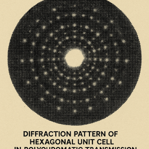 difrakční obrazec hexagonální elementární buňky v polychromatické transmisní rentgenové difrakci, halftone effect