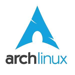 Vygeneruj mi znak a název Arch linuxu, s transparentním pozadím