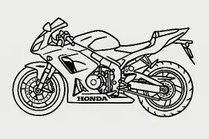 vytvoř obrys na mikinu motorky hondy