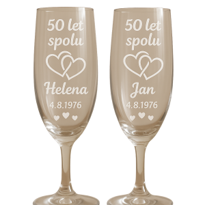 50 let spolu , Helena a Jan, 4.8. 1976 srdíčka, na skleničky