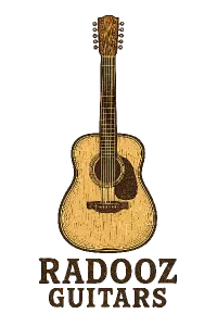 12 strunná kytara dole western stylu nápis RADOOZ GUITARTa kytara má být kreslená ne foto