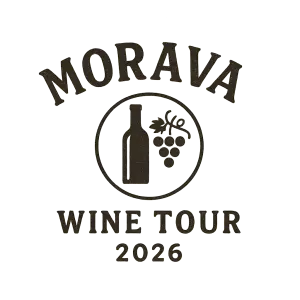 Vytvoř nápis a klidně logo Morava wine tour 2026, tak ať je to minimalistické, vintage.