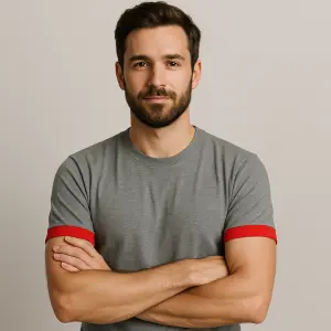 Potřebuju dát na oba lemy rukávu červený pruh