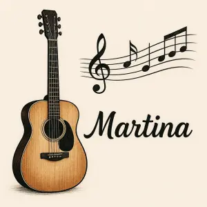 Kytara s notami a pod tím jméno Martina