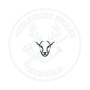 Vytvoř kruhové jednoduché bílé logo pro Myslivecký spolek Kunvald