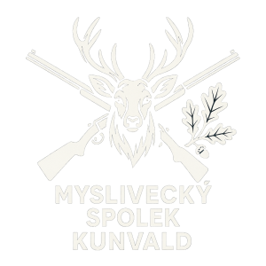 Vytvoř jednoduché bílé logo pro Myslivecký spolek Kunvald