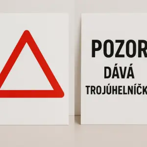 na predni strane bude trojuhelnik ktery se dava pri poruse auta a na zadni strane napis POZOR DÁVÁ TROJÚHELNÍČKY