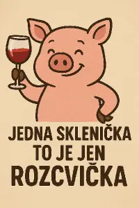 Prasátko a napsat jedná sklenicka to je jen rozcvička