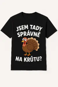 Chci tricko na akci, kde se bude jist kruta.Chtel bych neco vtipneho, s textem "Jsem tady správně na krůtu?