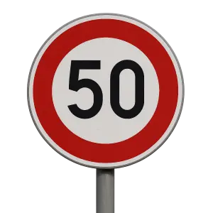 dopravní značka zákaz překročení rychlosti 50