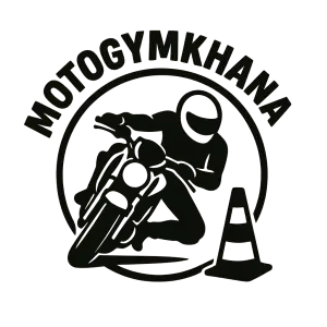 Logo motogymkhana a motorka s kuželem