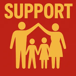 SUPPORT Red and gold family