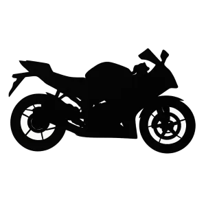 ČERNÁ SILUETA SPORTOVNÍ MOTORKY