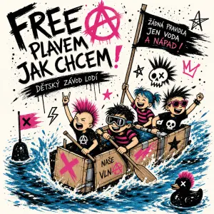 Punkový motiv na dětský závod lodí, který je hodně free
