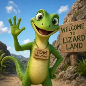 Tom the Lizard jak mává
