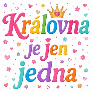 50 barevná napiš Královna je jen jedna srdíčka květinky malé