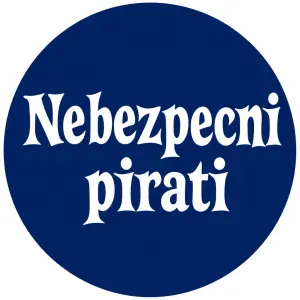 Vytvor prosim obrazek, ktery bude mit napis - Nebezpecni pirati. Bude bilym pismem na tmavomodrem podklade (kolo).