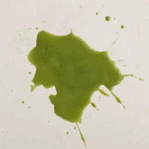 zelený flek, který vypadá jako vylitá matcha