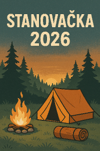 Chtěla bych aby tam bylo napsané: Stanovačka 2026 a nějaký vhodný obrázek k tomu