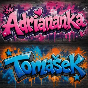 Jména dětí Adriananka a Tomášek grafity