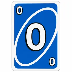 Uno blue 0 card