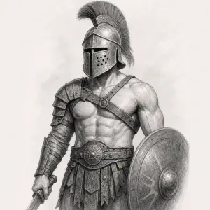 obrazek gladiatora (hlava bila), kreslena fotka