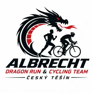 Albrecht Dragon Run & Cycling Team Český Těšín na bílém pozadí