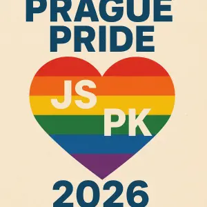 Chci motiv na prague pride 2026 a tim ze koje přítelkyně je ma iniciály js a ja mam iniciály pk
