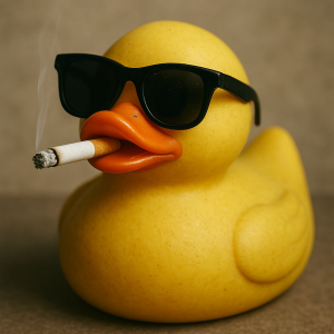 chtěla bych kačenku do má na očích sluneční brýle a kouří cigaretu