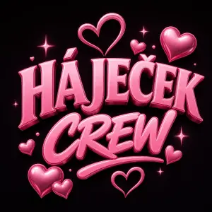 TEXT: HÁJEČEK CREW s nějakými hezky vytvořenými srdíčky