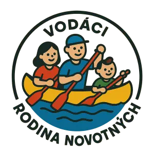 Kulaté, barevné logo vodáků , rodina Novotných