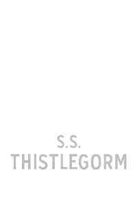Silueta potápěče s nápisem S.S. THISTLEGORM