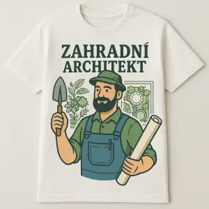 Vygeneruj mi prosím na přední stranu trička zahradníka architekta.