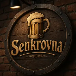 Bude tam nápis Senkrovna a logo půllitru
