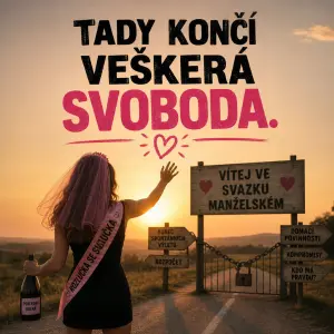 Tady končí veškerá svoboda. (Text s obrázkem rozlučka se svobodou)
