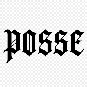 Napis z černého trika od posse a bez pozadí