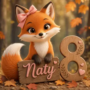 Liška jméno Naty a číslo 8