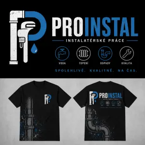 ProInstal nárh potisku s instalatérským designem