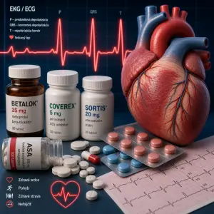 Krivky ekg,leky,srdce