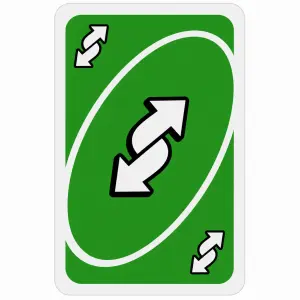 Uno green reverse card