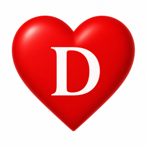 srdíčko s písmenem D