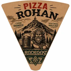 MĚLO BY SE JEDNAT O REKLAMNÍ POTISK PIZZA ROHAN S MOTIVEM RADHOŠTĚ NEBO RADEGASTU