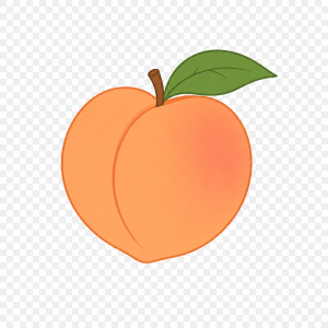 vygeneruj mi kreslenou broskev, minimalisticky, bez pozadí