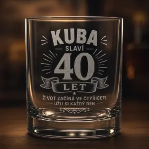 Kuba slaví 40 let, návrh pro narozeninovou sklenici